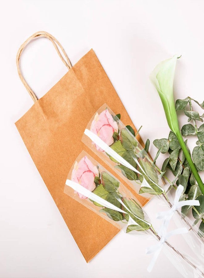 CIPOWM 100pcs Single Rose Sleeves Clear Single Flower Wrapping Bag Florist Bouquet Packaging Bags Flower Sleeves for Floral Arrangement Supply Wedding Birthday Valentines Day Party Supply (Clear) - Image 4